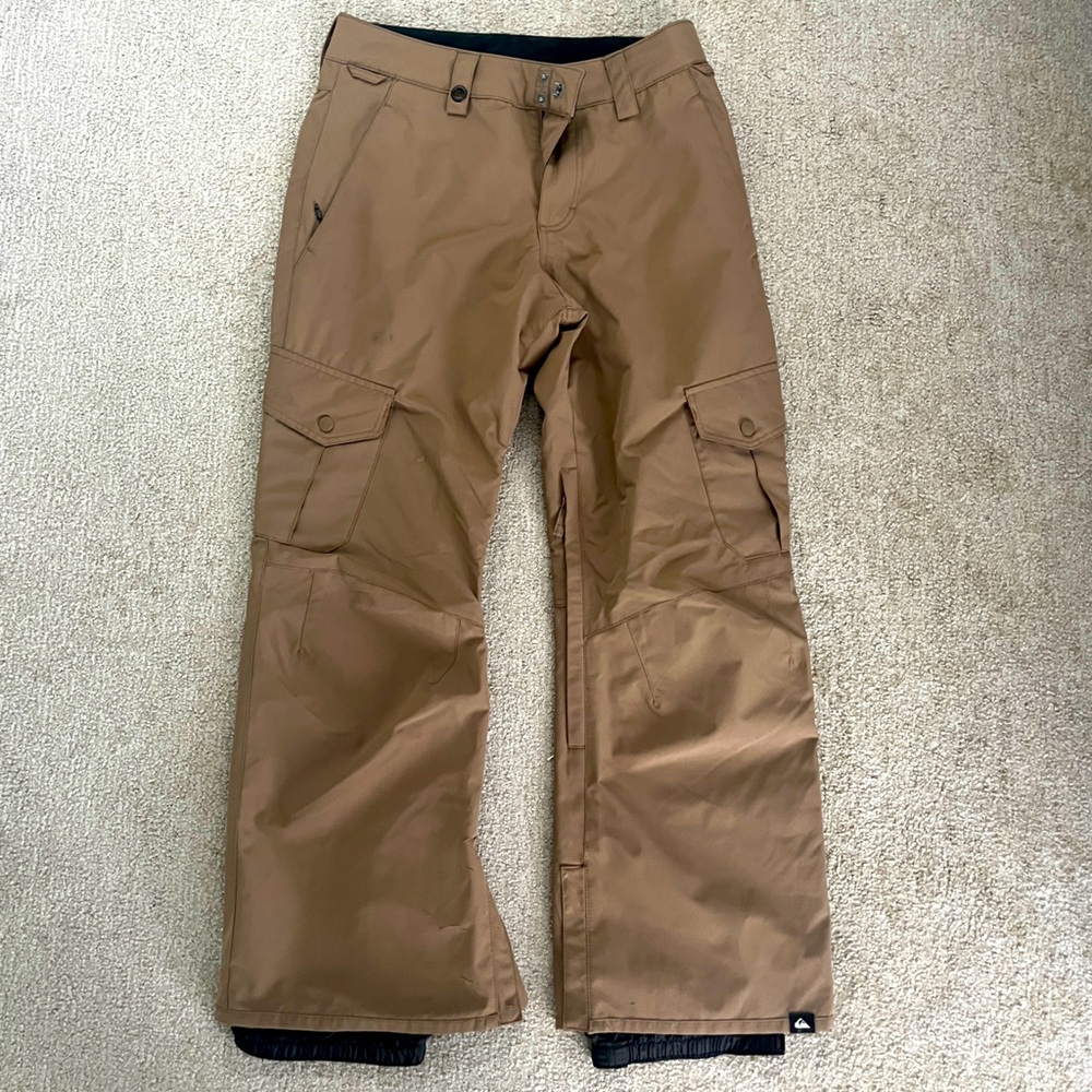 Quiksilver Porter Insulated Khaki Snow Pants (Size Small)